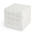 thumbnail image 2 of Butler Leon White Leather Ottoman, 2 of 8