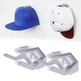 thumbnail image 2 of WHEANG Hat Rack for Wall Hat Hook for Baseball Caps Upgraded Adhesive Hat Holder Strong Hat Hooks for Ear Headbands（With A Screw and Adhesive Tape） One Size Multi-Color, 2 of 7