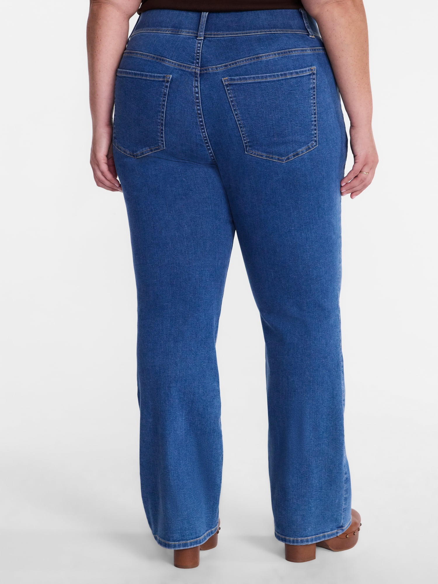 Terra and Sky Women's Plus High Rise Bootcut Jeggings, Sizes 0X-4X