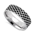 thumbnail image 1 of 925 Sterling Silver Platinum Plated Diamond Line Pattern Rhodium Plated Women Ring, 1 of 2