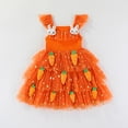 thumbnail image 2 of BOBOGOJP Toddler Tulle Dress Unicorn Outfit Birthday Princess Party Girls Summer Causal Tutu Skirts Orange for Size 5-6 Years, 2 of 6
