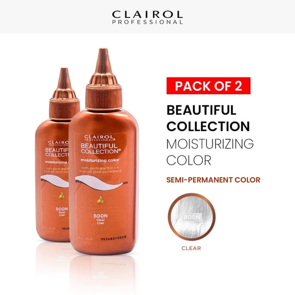 Ebo Clairol Professional Beautiful Collection Moisturizing Color Semi Permanent Hair Color (2 Pack) (B00N Clear) - 3 oz each