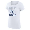 thumbnail image 2 of Women's G-III 4Her by Carl Banks White Kansas City Royals Super-Slim Fit Lightweight Team Logo Graphic T-Shirt, 2 of 5