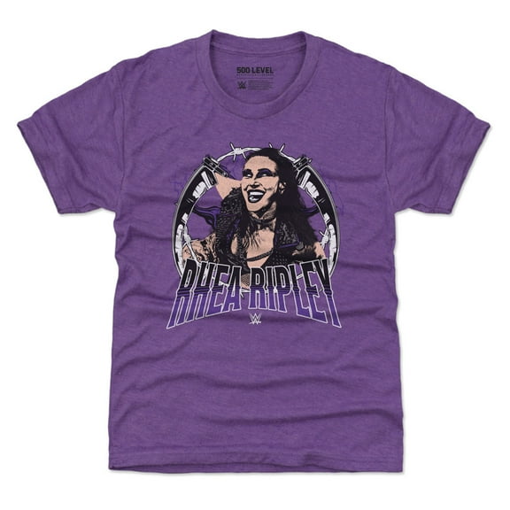 Youth 500 Level Heather Purple Rhea Ripley Posterize T-Shirt