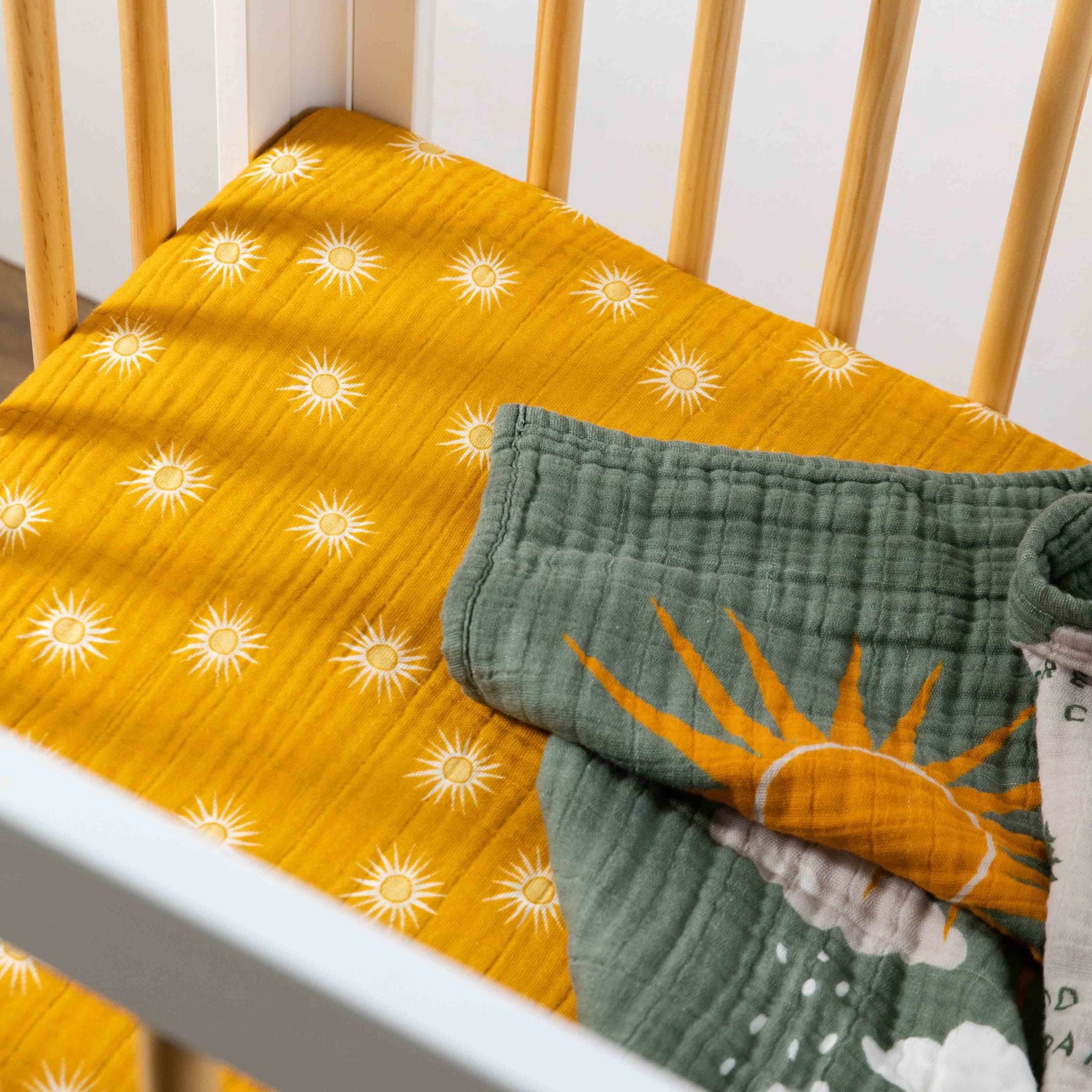 Babyletto Mini Crib Sheet in GOTS Certified Organic Muslin Cotton