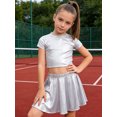 thumbnail image 3 of Doomiva Kids Hip Hop Dance Set Shiny Jazz Disco Outfits Cheer Outfit for Cheerleading Competitions Hip-hop White 2-6, 3 of 5