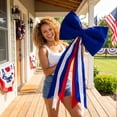 thumbnail image 1 of Ke1Clo Large Patriotic Bow Door Hanging, Oversized Polyester Butterfly Knot with Secure Attachment, Independence Day Home Decor for Front Porch Entryway Party, 1 of 7