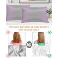 thumbnail image 3 of Light Purple Grey Ombre Pillow Cases Standard Size Set of 2, Smooth Satin Pillowcase for Hair and Skin, Modern Gradient Abstract Art Decorative Cooling Bed Pillow Covers with Zipper, 20x26 Inches, 3 of 5