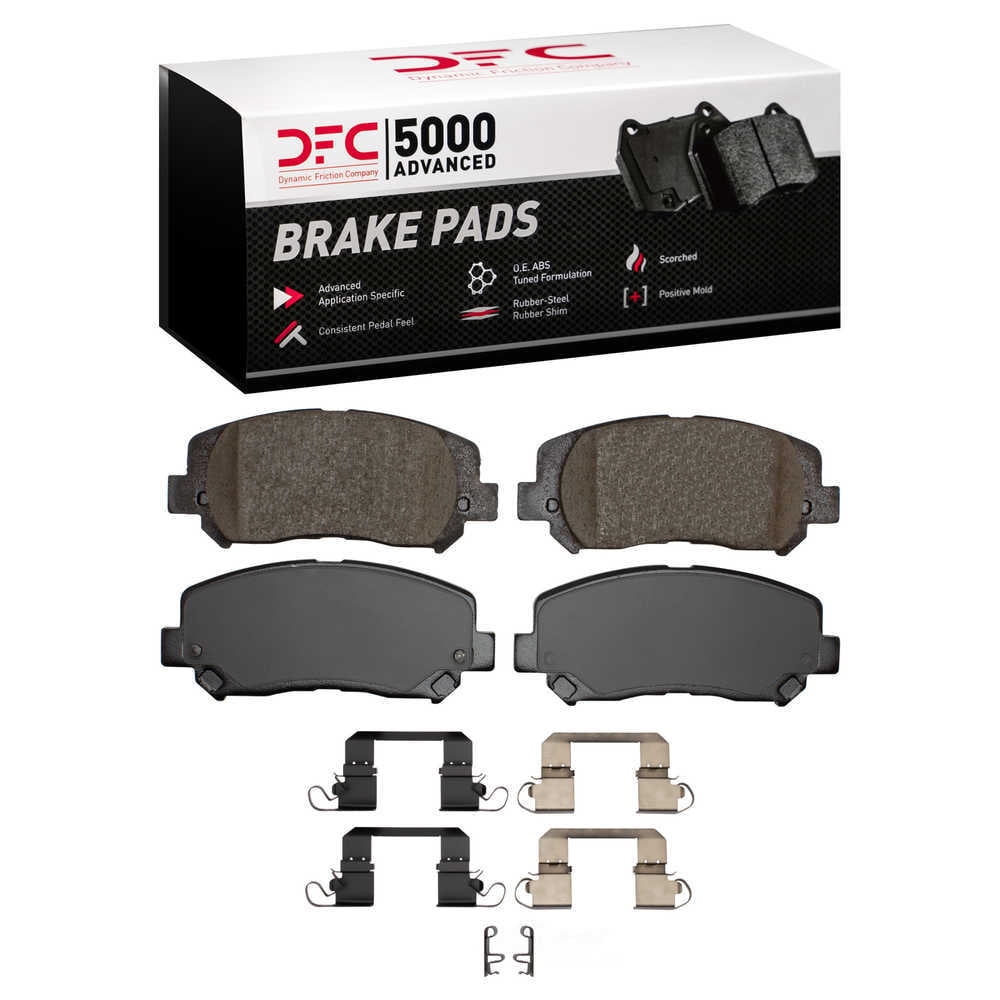 Dynamic Friction Company 1551-1640-12 DFC 5000 Advanced Brake Pads - Ceramic and Hardware Kit - OE