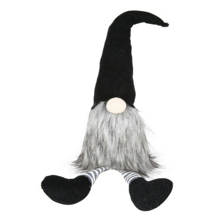 Black Santa Decorations Cluxwal Swedish Christmas Santa Claus Long Hat Gnome Plush Doll Handmade Home Decor Collectible Dolls Desktop Ornament ()