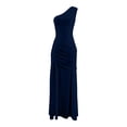 thumbnail image 4 of EliteGoogv Womens One Shoulder Dresses Asymmetrical Ruched Satin Maxi Dresses For Women Slim Fitted Formal Dresses Cocktail Party Evening Gowns Navy, 4 of 5