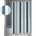 thumbnail image 3 of Shower Curtain Bathroom Set Navy Blue Teal Geometric Stripes Waterproof Fabric Shower Curtains with Grommets&Hooks Gradient Line Minimalist Style Privacy Bath Curtain for Bathtub 48x72in, 3 of 7
