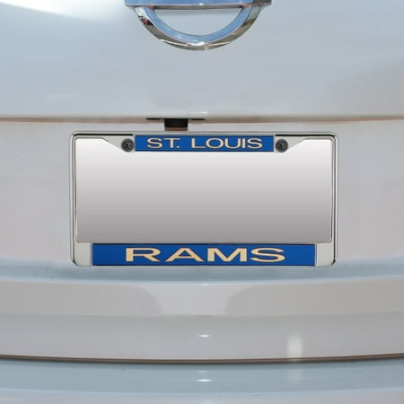 - Classic St. Louis Rams Metal Frame Acrylic Top & Bottom Inlaid Mirror License Plate Frame - No Size