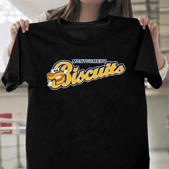 Montgomery Biscuits Minor League Baseball Sports Unisex T-Shirt, up to size 3XL.