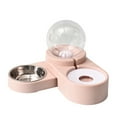 thumbnail image 3 of Cat Feeder Automatic Plastic Cat Waterer Food Feeder with Stainless Steel Bowl, 3 of 10