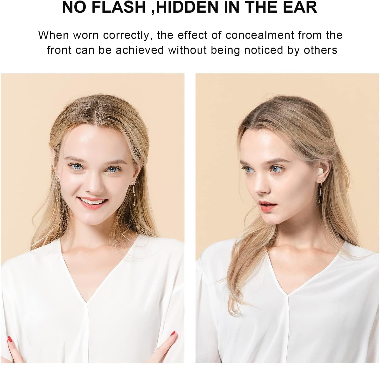 Smallest Invisible Earbuds Wireless Ear Buds Bluetooth in Ear Mini Discreet Small Tiny Earpiece Sleep Earbuds Hidden with Charging Case Headphones for Small Ears Work Sleeping Android