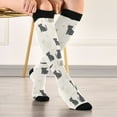 thumbnail image 5 of FORMRS Womens Knee High Socks Casual Long Thick Travel Daily Wear, 2 Pairs, Black Cute Cats, 5 of 6