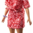 thumbnail image 4 of Barbie Fashionistas Doll #151 with Long Pink Hair & Red Paisley Outfit, 4 of 7