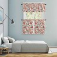 thumbnail image 6 of Red Retro Floral Kitchen Curtains Valances and Tiers Set of 3 Vintage Flower Branches Tier Curtains and Valance with Rod Pocket for Small Windows, 27.5"x36", 6 of 9