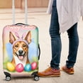 thumbnail image 4 of Happy Easter Basenji with Bunny Ear Headband and Flowers Travel Luggage Cover African Barkless Dog Lover Suitcase Dust Protective Decor - 13001, 4 of 5
