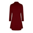 thumbnail image 4 of Lovskoo Women's 2023 Casual Lapel Cardigan Long Sleeve Open Front Irregular Hem Soft Long Coat with Pockets Claret, 4 of 7