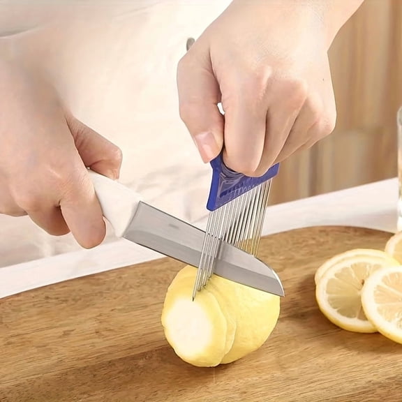 Vegetable Chopper & Onion Holder, Safe Mandoline Slicer for Fruits, Vegetables & Meal Prep
