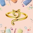 thumbnail image 1 of Yarn Ring with Adorable Cat Ears Adjustable Crochet Tool for Beginner Knitting Tension Control and Crafting, 1 of 6