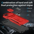 thumbnail image 6 of Allytechgroup iPhone 16e Case, Sliding Camera Lens Cover Military Grade Protection Stand Bracket Bumper Rugged TPU PC Phone Case for Apple iPhone 16e 6.1", Red, 6 of 8