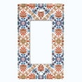 thumbnail image 5 of Metal Light Switch Plate Cover Red Blue Fancy Tile Pattern TIL014, 5 of 13