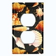thumbnail image 2 of Metal Light Switch Wall Plate Outlet Cover (Colorful Sea Shells Pattern Black - Single Duplex), 2 of 2