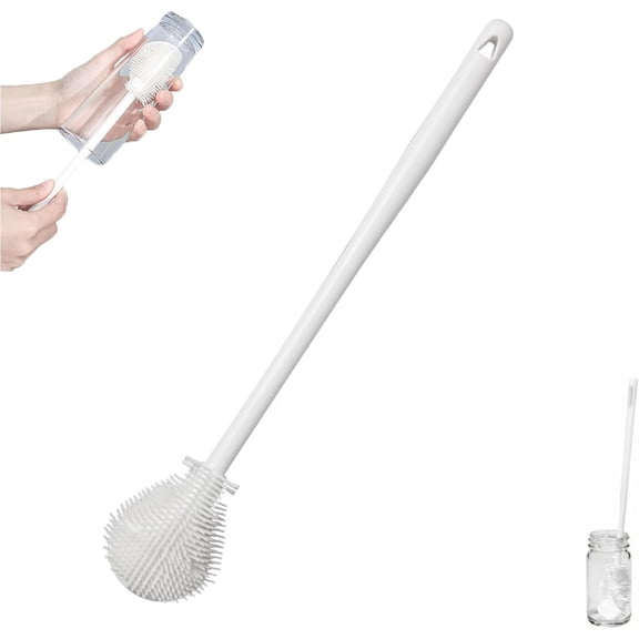 360° Flexible Silicone Bottle Brush with Long Handle, 2025 New Bottle Cleaning Brush, Deep Cleaning Brush for Narrow Neck Bottles, Water Bottles, Baby Bottles, Flasks Soft Bottle Brush