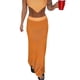thumbnail image 3 of VISgogo Falda de punto de ropa de playa para mujer, Raya / Color sólido Cintura alta Slim Fit Hollow Summer Half Dress Prenda VISgogo moda, 3 of 9