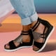 thumbnail image 5 of Bolsa Verano mujer zapatos casuales moda pescado boca cuña sandalias calzado (negro 36) JShteea Para Estrenar, 5 of 7