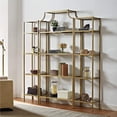 thumbnail image 5 of Elegant 3-Tier Etagere Set - Glass & Metal Display Shelves - Antique Gold Finish - Home Decor Storage, 5 of 10
