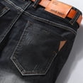 thumbnail image 5 of Men Denim Shorts Summer New Style Thin Section Elastic Force Slim Fit Short Jeans Male Brand Clothing Black Blue, 5 of 6