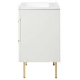 thumbnail image 6 of Sink Vanity Cabinet, White, Ceramic, Wood, Modern Contemporary, Hotel Bedroom Bathroom Master Suite Guest, 6 of 9