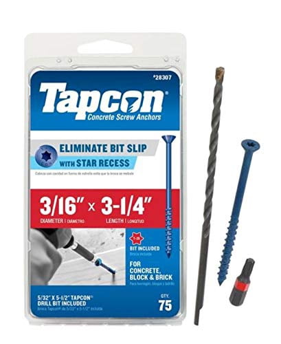 Tapcon 3-1/4 in. L Star Flat Head Concrete Screws 75 pk