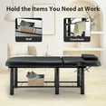 thumbnail image 6 of LZBEITEM Black Wide Stationary Massage Table with Backrest for Treatment Table Physical Therapy Table Spa Facial Bed, Metal Frame 27.5'' Wide 73'' Long Heavy Duty Professional Stationary Massage Bed, 6 of 8