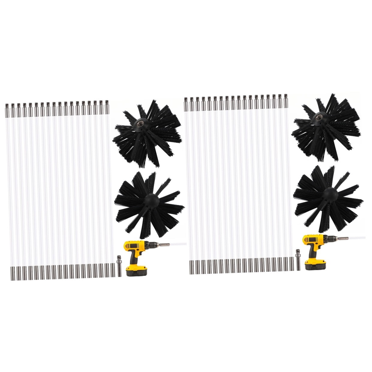 MLINS 36 Pcs Chimney Chimney Sweep Rods Cleaning Gutter Cleaning Tools With Brush Heads