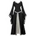 thumbnail image 3 of Lehauya Costumes de Renaissance pour Femmes Robe Médiévale Irlandaise Rétro Victorienne Robe Longue Cosplay Noire 2TG, 3 of 4