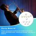 thumbnail image 4 of 6 Pieces Saxophone Buttons Trumpet Decorative Golden Silver Key Button Professional Smooth Surface Metal Stone Repairing Part Decoration Keys Silver, 4 of 8