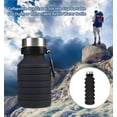 thumbnail image 6 of BEQU 550ml/18 Fl Oz Collapsible Silicone Water Bottle, Reusable, BPA Free, Dishwasher-Safe, Portable, Leak Proof, Use for Home Office Sports Travel Gym Camping Hiking (2PK Black-Orange), 6 of 8