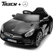 Track 7 Licensed Mercedes-Benz CLS 350 Ride on Car for Kids, 12V Electric Car with Remote Control, Music, Bluetooth, LED Lights, Power Display, Ride on Toy Car for Boys Girls Age 2+, Black