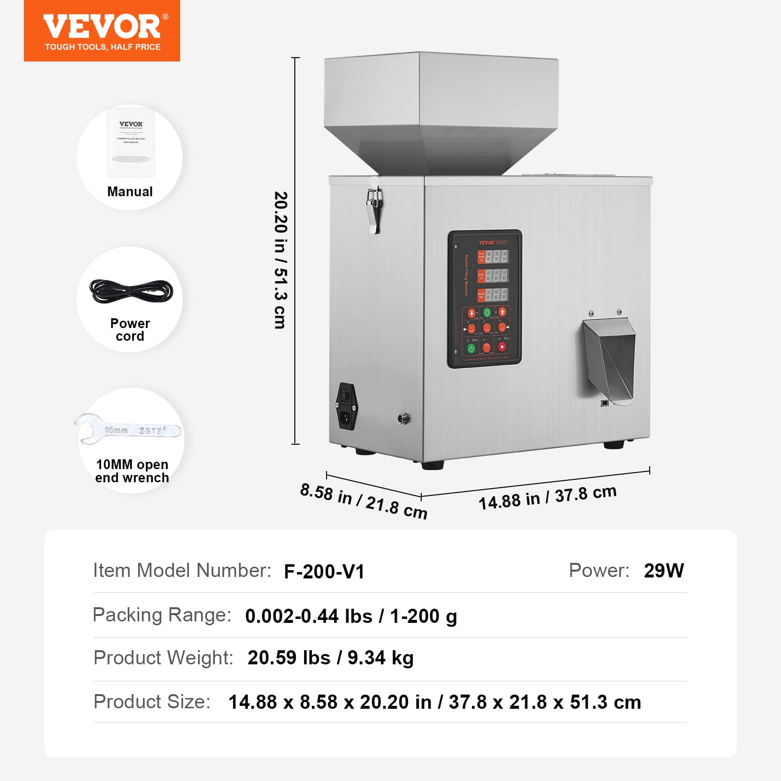 KFFKFF Automatic Powder Filling Machine Particle Intelligent Weighing 1-200g