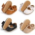 thumbnail image 5 of Baby Girl Mary Jane Flats Lace Bow Non-Slip Soft Sole Newborn First Walker Wedding Princess Party Dress Shoes, 5 of 6