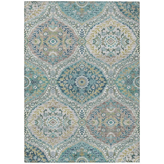 Dalyn Rugs Machine Washable Indoor/Outdoor Chantille Teal 2'6" x 3'10" Rug