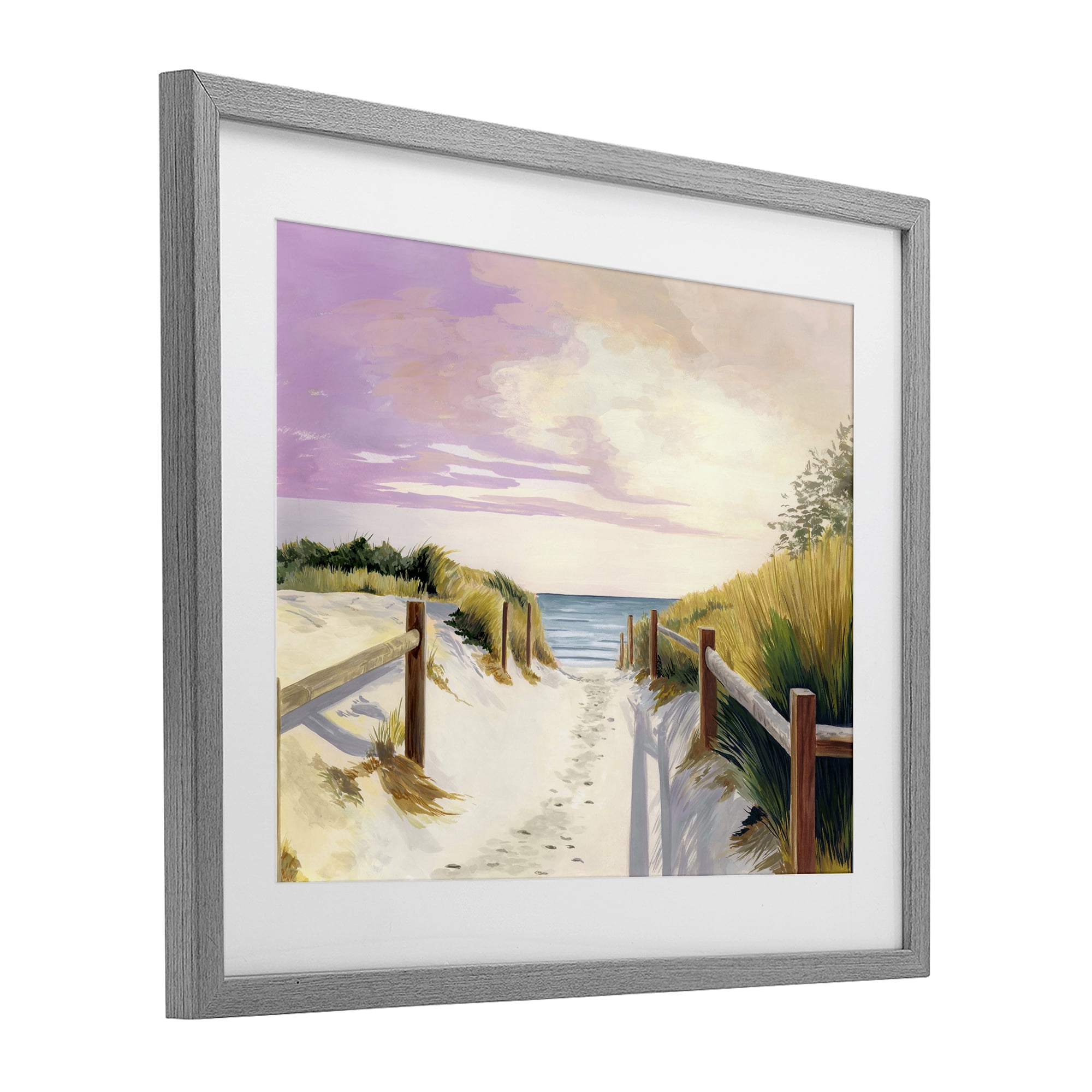 Cottesloe Beach Pathway Gray Framed Print Under Glass, design by Courtney Haley