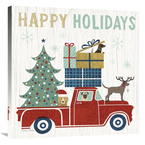 Global Gallery's 'Holiday on Wheels III' By Michael Mullan Stretched Canvas Wall Art