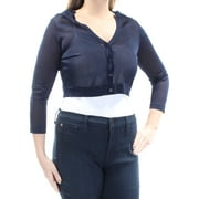 RALPH LAUREN $60 Womens New 1003 Navy Sheer Cropped Sweater XS Petites B+B