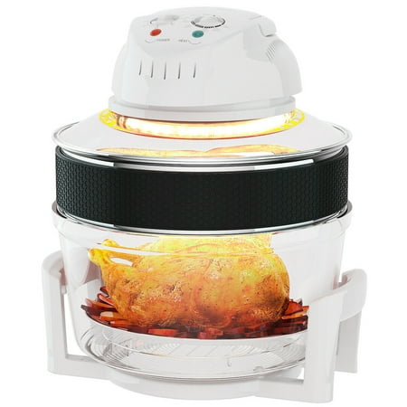 12.68-18 Quart Infrared Halogen Convection Turbo Oven Cooker Glass Bowl